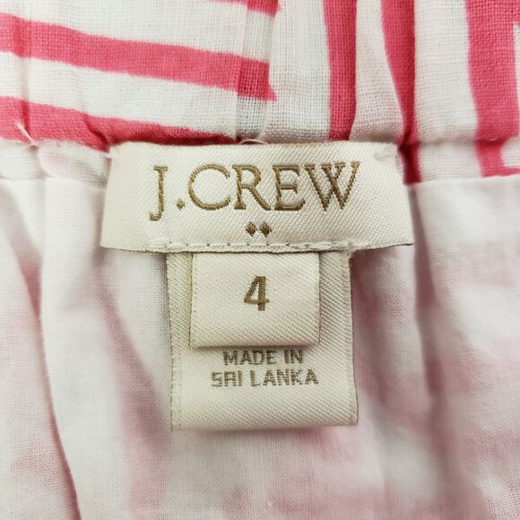 J Crew Factory Women Skirt Sz 4 Drawstring Jacquard Print Pink Linen Blend A6428 - Picture 6 of 7